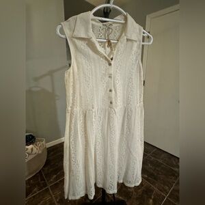 Moral Fiber White Lace Dress Size Small